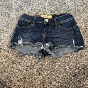 Hollister dark low rise jean shorts